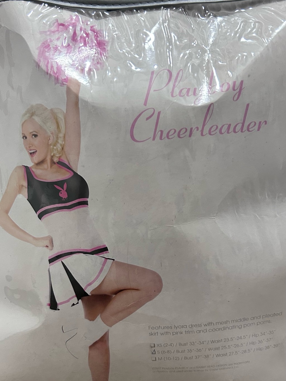 PLAYBOY Black and Pink Cheerleader Two-Piece Costume
